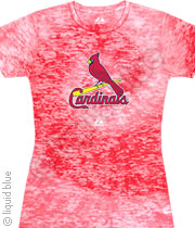 MLB St Louis Cardinals Spiral Burnout Tie-Dye Womens Tee 010